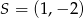 S = (1 ,&minus;2 ) 