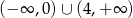(&minus; &infin; ,0) &cup; (4,+ &infin; ) 