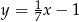 y = 17x &minus; 1 