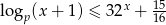 lo gp(x + 1) &le; 32x + 1516- 