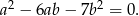 a 2 &minus; 6ab &minus; 7b 2 = 0. 