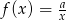 f (x) = ax 
