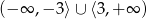 (&minus; &infin; ,&minus; 3) &cup; (3,+ &infin; ) 