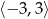 ⟨&minus; 3,3⟩ 