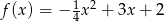 1 2 f (x) = &minus; 4x + 3x + 2 