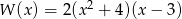 W (x) = 2(x2 + 4)(x &minus; 3) 
