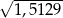 √ ------- 1,5129 