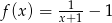  --1- f(x) = x+ 1 &minus; 1 