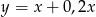 y = x + 0,2x 