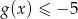 g(x) &le; &minus; 5 