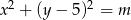 x 2 + (y − 5 )2 = m 