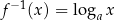  − 1 f (x) = loga x 