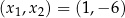 (x1,x2) = (1,− 6) 