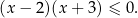 (x − 2 )(x+ 3) ≤ 0. 