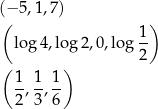 ((− 5,1,7) ) 1 log4 ,log 2,0,log -- ( ) 2 1- 1-1- 2, 3,6 