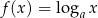 f(x) = loga x 