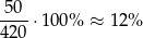 -50-⋅10 0% ≈ 12% 420 