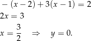− (x− 2)+ 3(x− 1) = 2 2x = 3 x = 3- ⇒ y = 0 . 2 