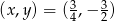 (x,y) = ( 34,− 32) 