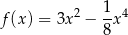  1 f(x ) = 3x2 − --x4 8 