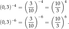  ( ) −4 ( )4 (0,3)−4 = -3- = 10- 1 0 3 ( ) −6 ( )6 (0,3)−6 = -3- = 10- . 1 0 3 