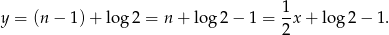  1 y = (n − 1)+ lo g2 = n+ lo g2 − 1 = -x + log 2− 1. 2 