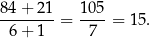 84+--21- 105- 6+ 1 = 7 = 15. 