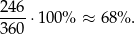 2 46 ----⋅ 100% ≈ 68% . 3 60 