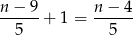 n-−-9- n-−-4- 5 + 1 = 5 