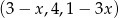 (3− x,4,1 − 3x) 