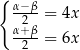 { α− β -2--= 4x α+-β= 6x 2 