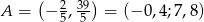  ( ) A = − 25, 395- = (− 0,4;7,8) 