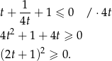  1- t+ 4t + 1 ≤ 0 / ⋅4t 2 4t + 1+ 4t ≥ 0 (2t + 1)2 ≥ 0. 