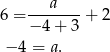  a 6 = ------- + 2 − 4 + 3 − 4 = a. 