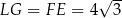 √ -- LG = F E = 4 3 