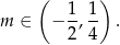  ( ) 1- 1- m ∈ − 2, 4 . 