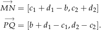 −→ MN = [c + d − b,c + d ] 1 1 2 2 −→ PQ = [b + d1 − c1,d2 − c2]. 