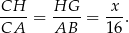 CH-- HG-- x-- CA = AB = 16. 