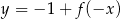 y = − 1+ f (−x ) 