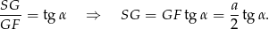 -SG-= tgα ⇒ SG = GF tg α = atg α. GF 2 
