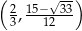 (2 15− √33) 3, --12--- 
