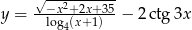  √-−x2+2x+35- y = log4(x+1) − 2 ctg 3x 