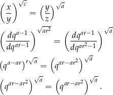 ( ) √c ( )√ - x- = y- a y z ( ) √ar2- ( ) √a- dqa−-1- dqar−-1- dqar−1 = dqar2−1 √- ( ) √- ( a−ar)r a ar−ar2 a q = q ( 2)√a- ( 2)√a qar−ar = qar−ar . 