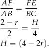 AF-- = F-E- AB BC 2-−-r H- 2 = 4 H = (4 − 2r). 