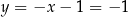 y = −x − 1 = − 1 