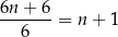 6n+--6-= n + 1 6 