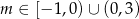 m ∈ [− 1,0)∪ (0 ,3 ) 