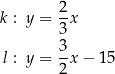 k : y = 2-x 3 3 l : y = 2-x− 15 
