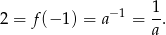  1 2 = f(− 1) = a −1 = --. a 