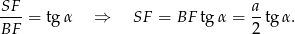 SF a --- = tg α ⇒ SF = BF tg α = --tgα . BF 2 